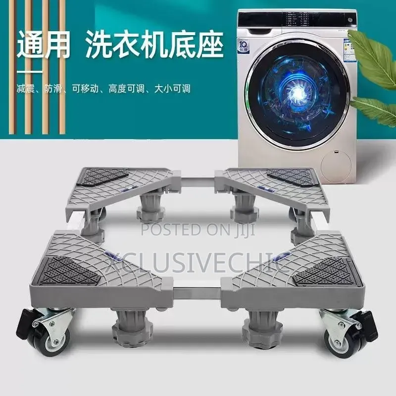 Washing Machine Base Stand With Adjustable Telescopic Mobile Wheels