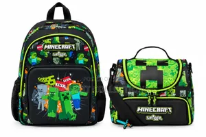 Smiggle 14-Inch School Bag and Lunch Bag Set – Minecraft