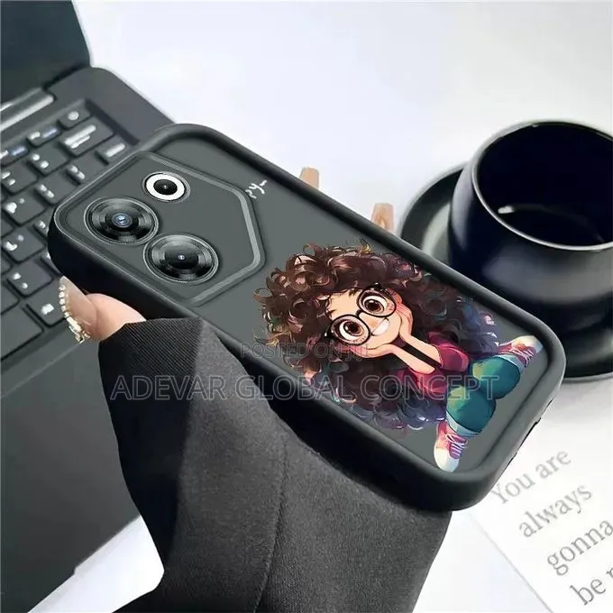Tecno CAMON 20 PRO Cute Curly Haired Girl Silicone Case Pouch
