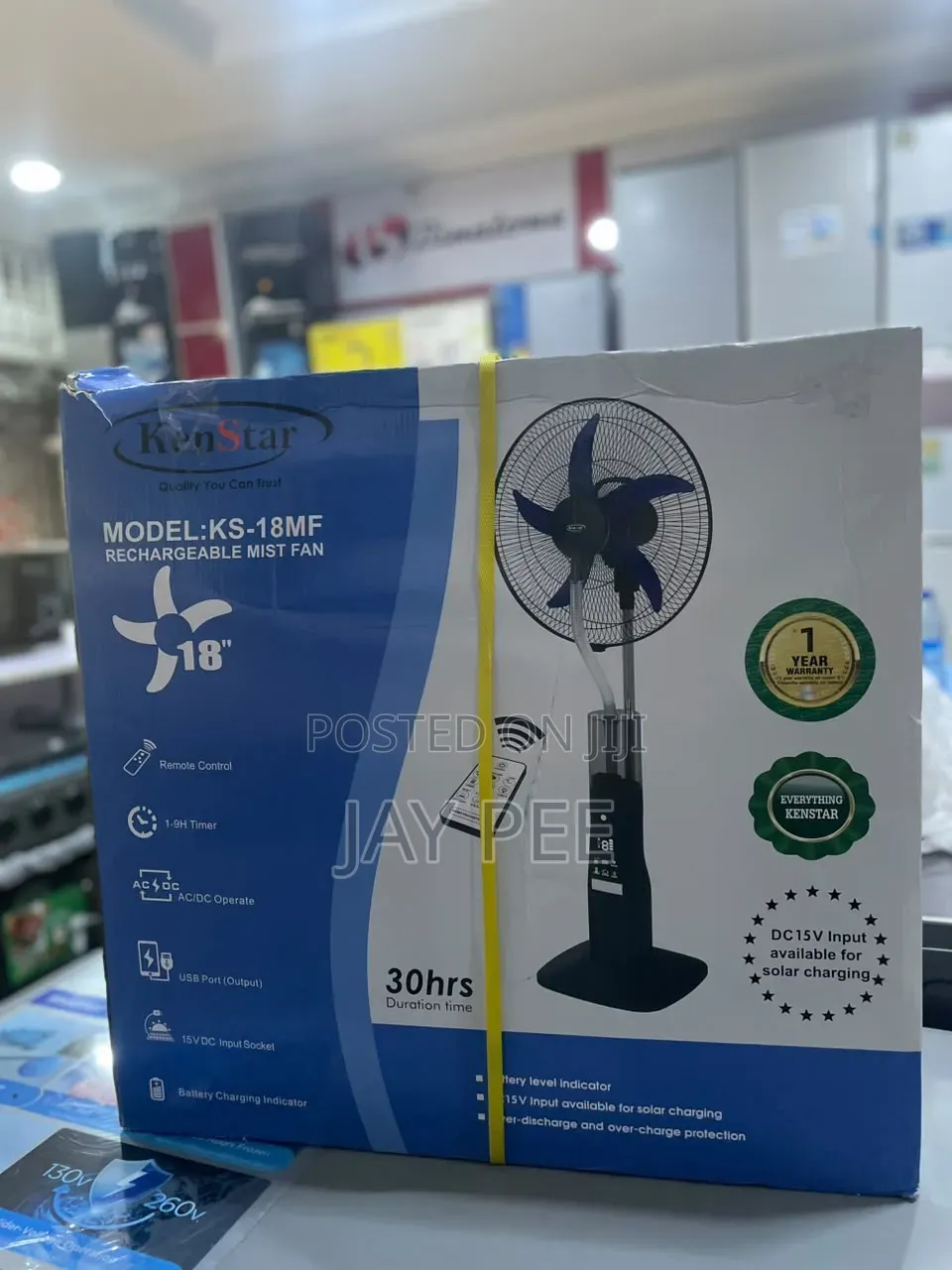 KENSTAR 18inches Rechargeable Mist Fan