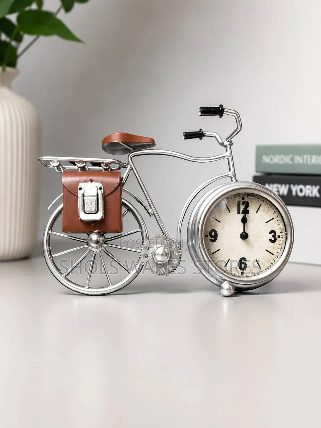 Vintage Bicycle Table Clock /Creative Retro Decorative Desk Clock -