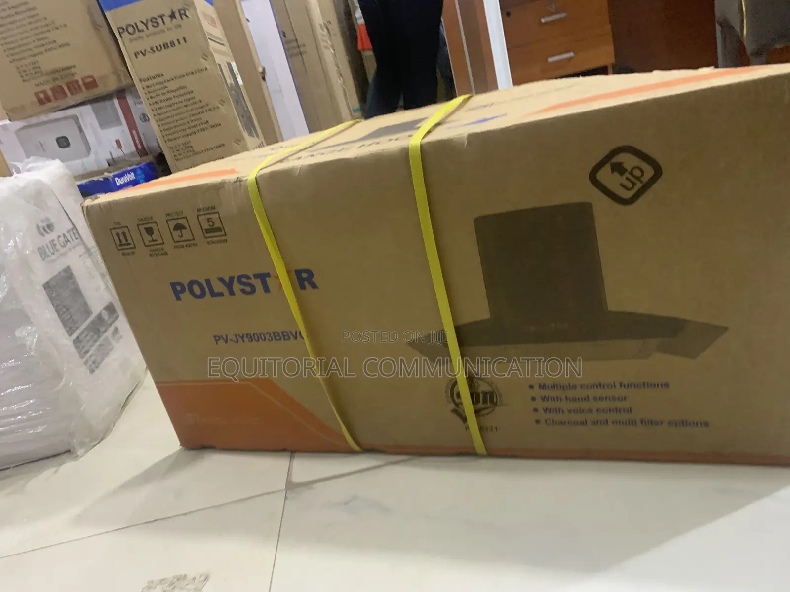 Polystar PV-JY9003BBVC 90cm Voice Control Digital Extractor Hood
