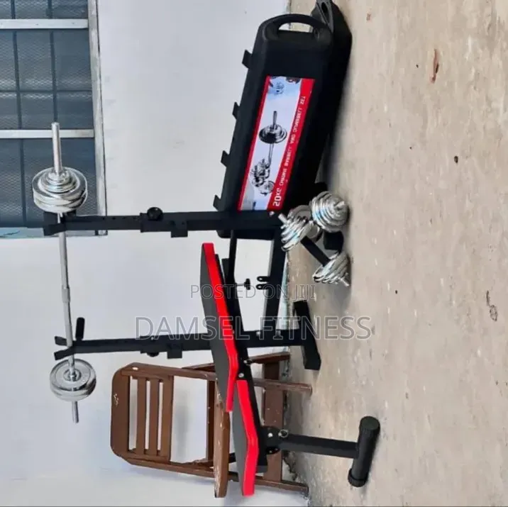 Weight Bench With 50kg Dumbbells Set