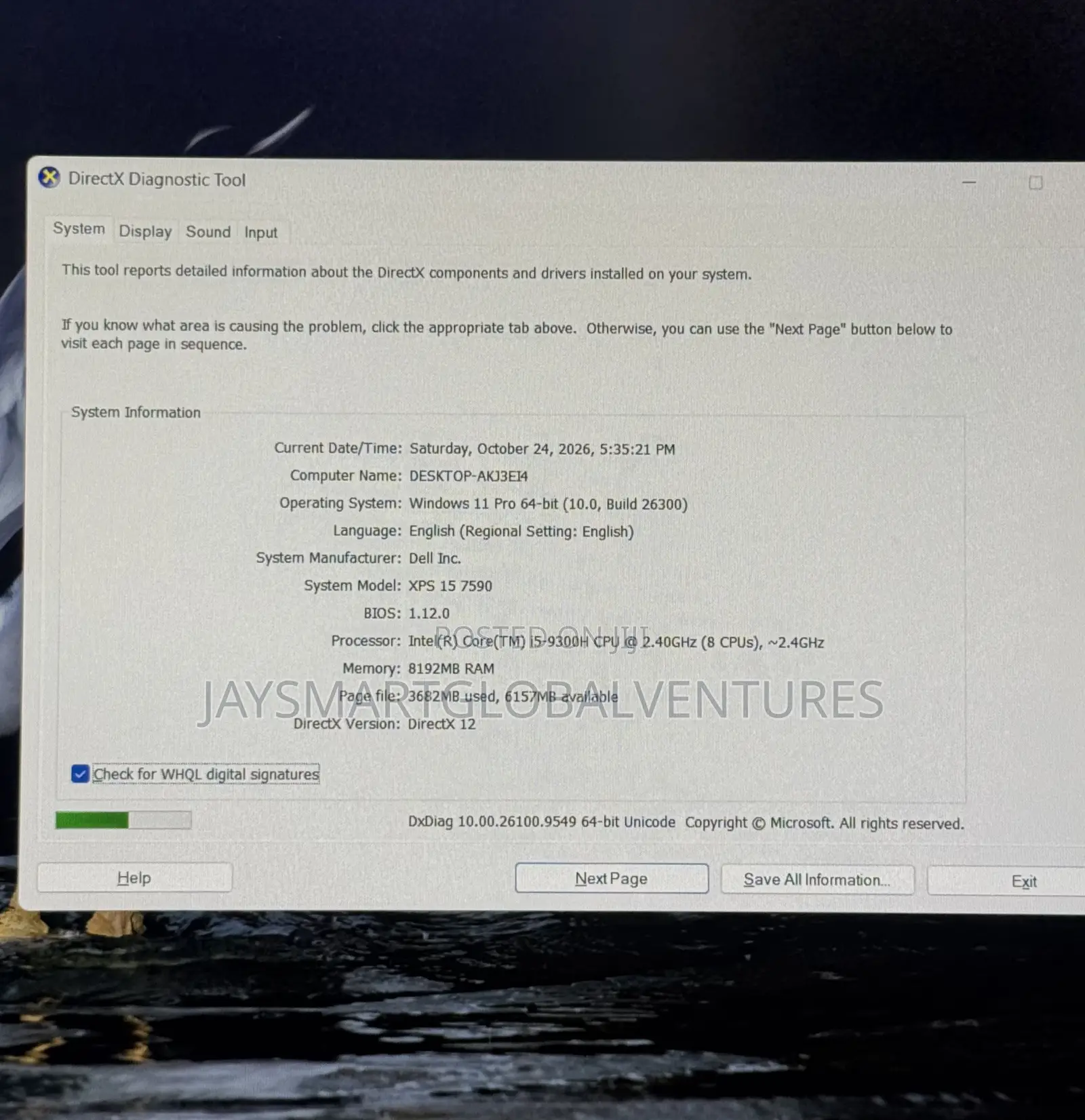Laptop Dell XPS 15 7590 8GB Intel Core i5 SSD 256GB