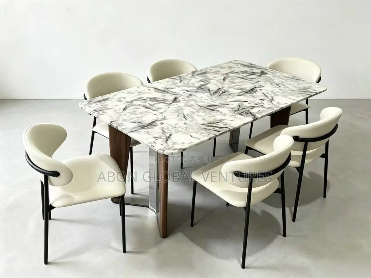 Modern Mable Top Dining Set by (6) Six Seaters