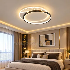 Round Living Room Led Chandeliers Luxury Bedroom Full of Stars Gold