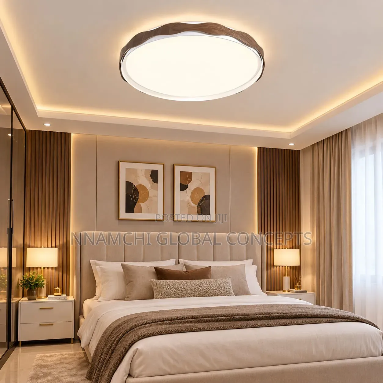 Round Living Room Led Chandeliers Luxury Bedroom Full of Stars Gold