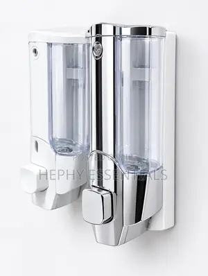 Double-Chamber Wall-Mount Soap Dispenser.
