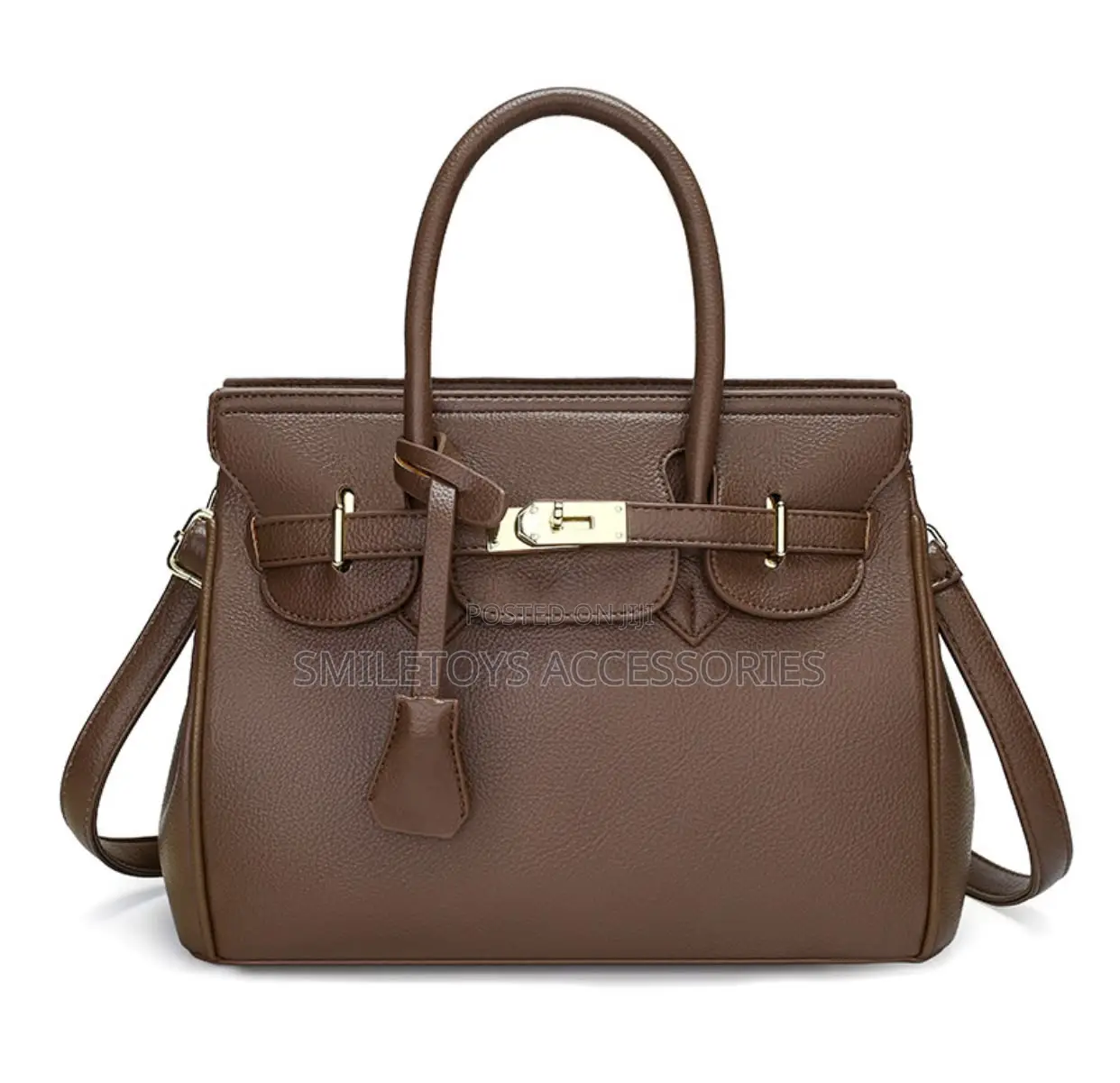 Brand New Ladies Brown Leather Handbag With Shoulder Strap