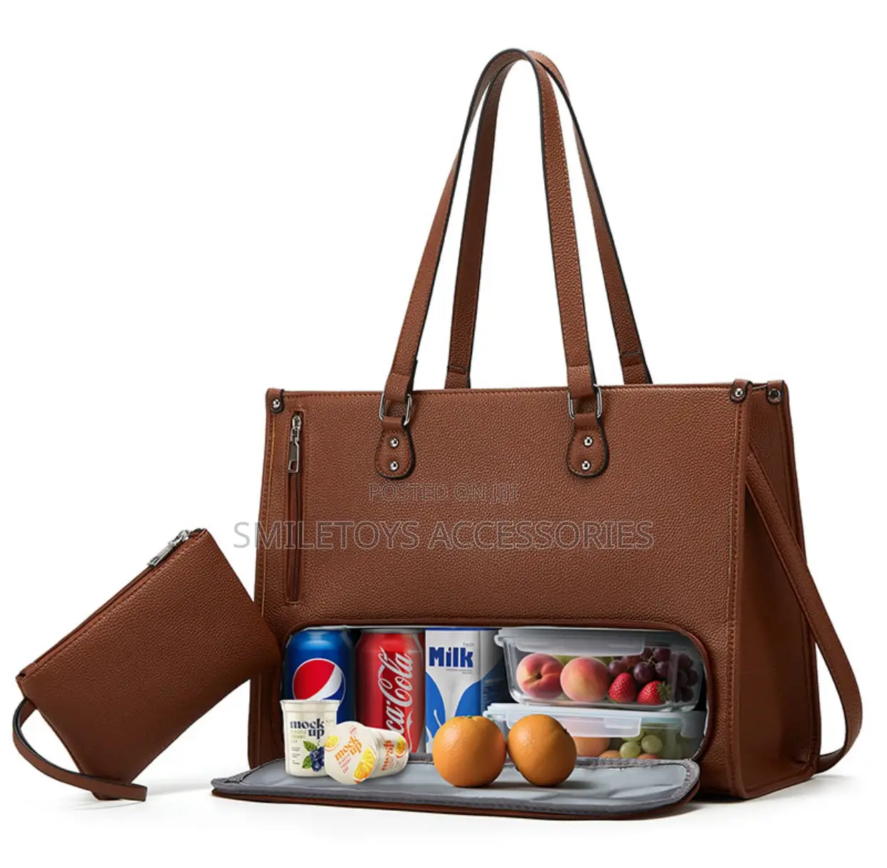 Brand New Black Tote Bag for Ladies With Shoulder Straps and Purse