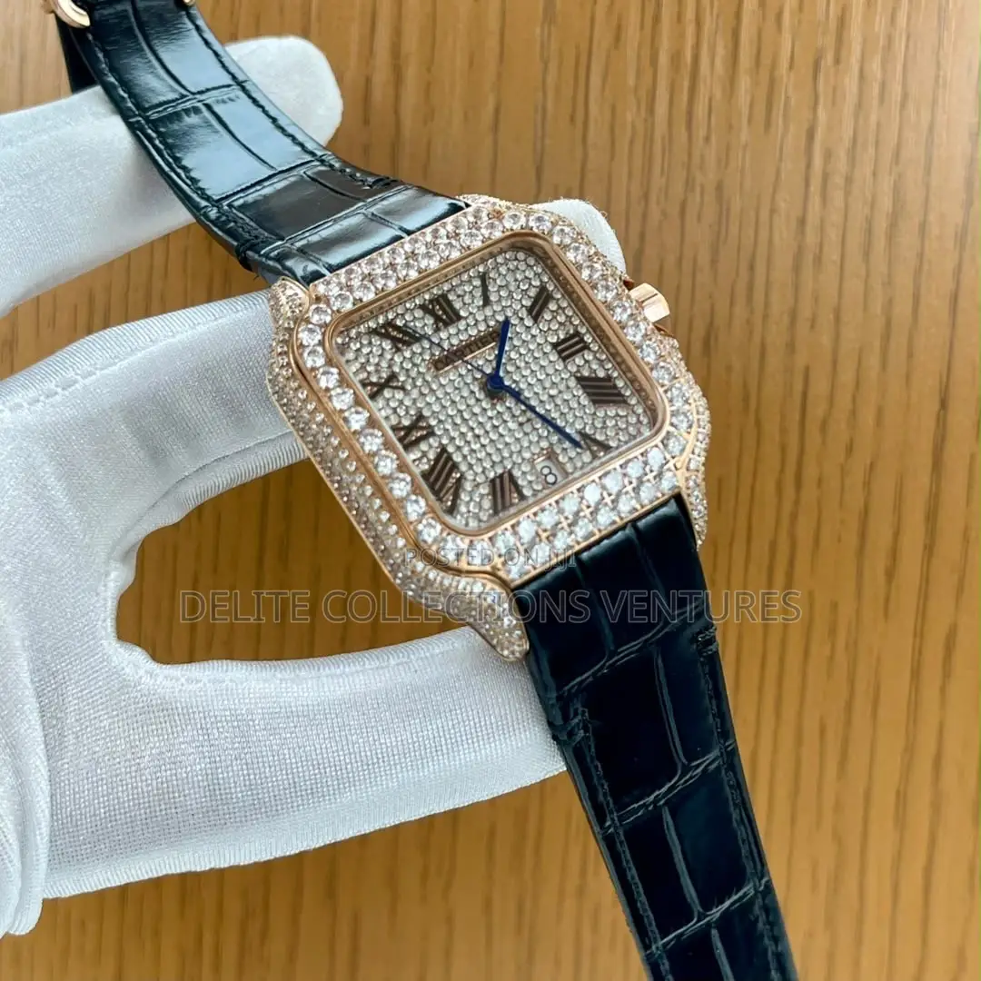 Cartier Ice Headed Leather Strap Battery Watch