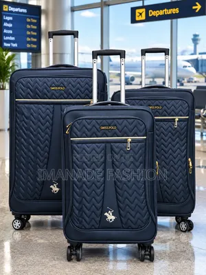 Swiss Polo 3-Piece Luggage Set – Black & Gold