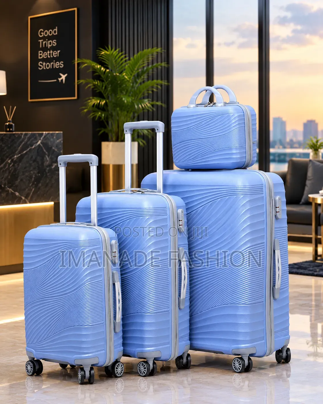 Blue 4-Piece Luggage Set – Stylish & Practical Travel Companion