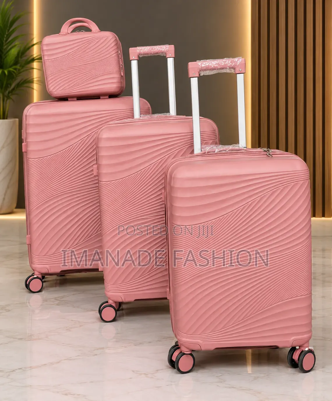 Pink 4-Piece Luggage Set – Elegant & Stylish Travel Collection