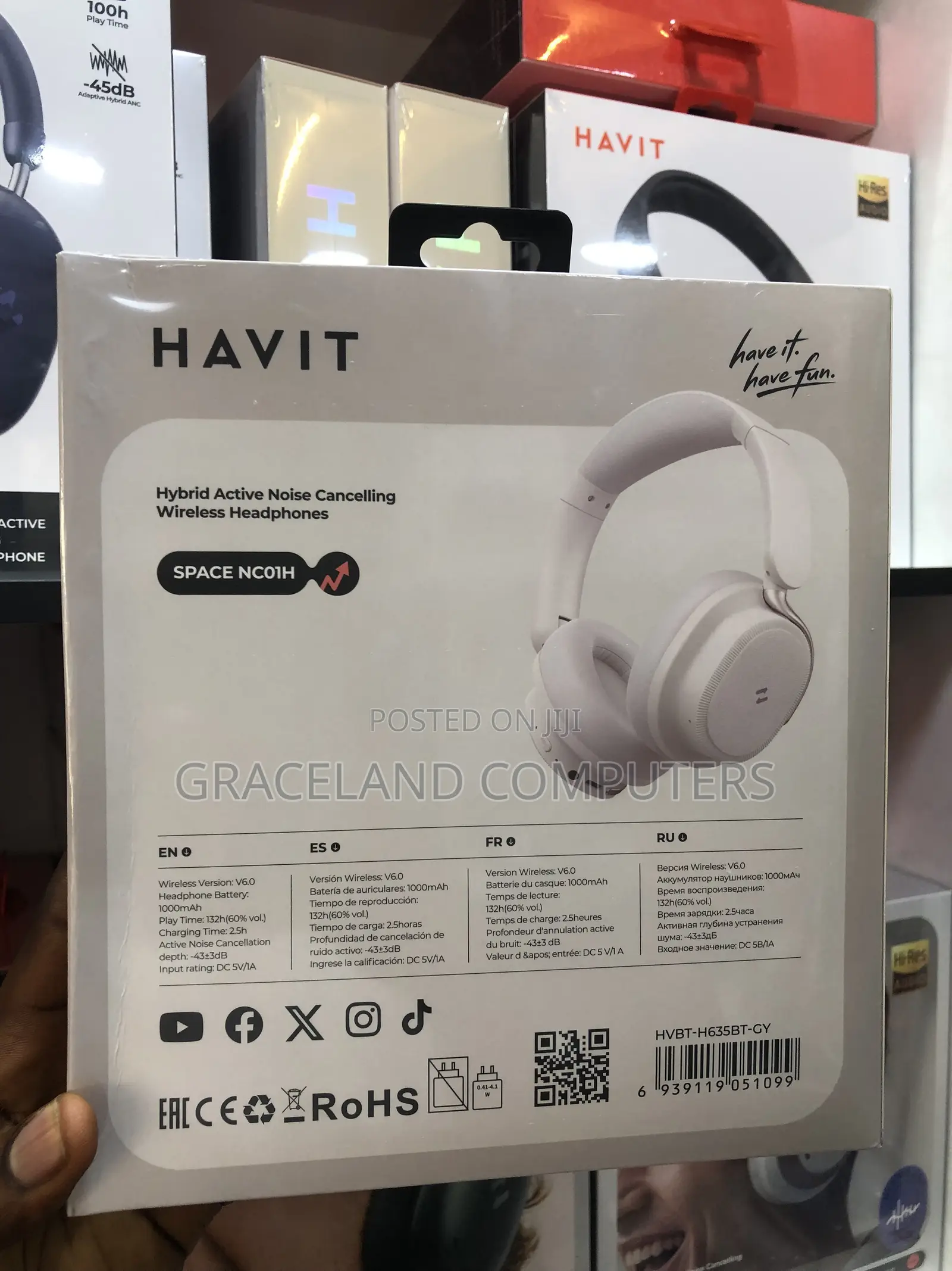 Havit Space NC01H (H635BT)Hybrid Active Noise Cancelling Headphones