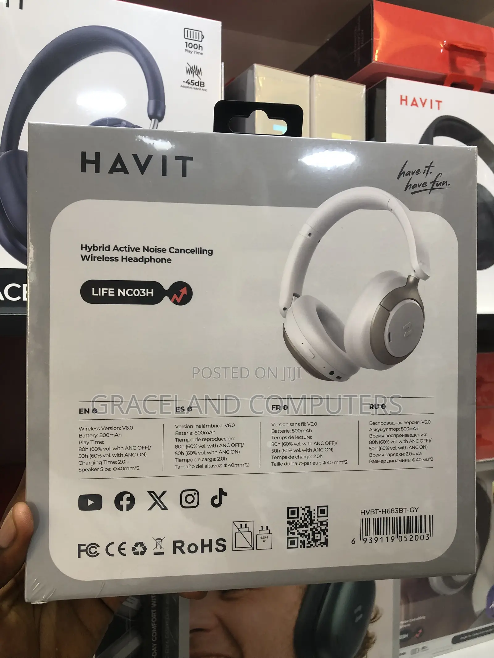 Havit Life Nco3h Hybrid Anc Wireless Headphones (H683bt)