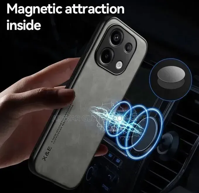 For Redmi Note 13 4G Case Leather Bumper Shockproof Phone Case Pouch