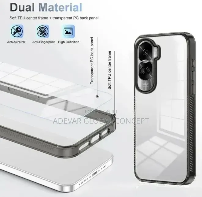 Acrylic Hybrid TPU Phone Case Pouch for Honor 90 Lite