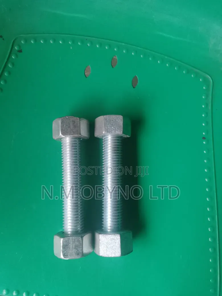 1" X 185 White Bolt and Nuts