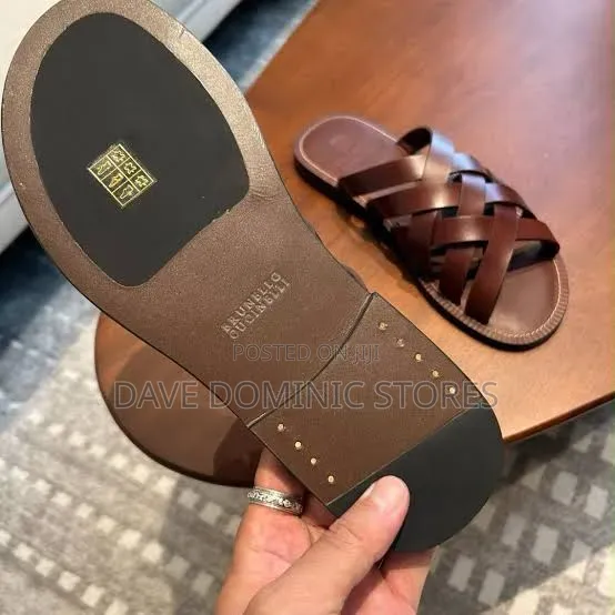Original Brunello Cucinelli Leather Slides (Pam)