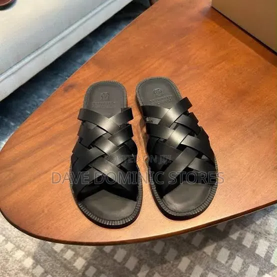 Original Brunello Cucinelli Leather Slides (Pam)