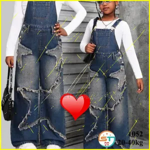 Denim Pinafore Girls Set