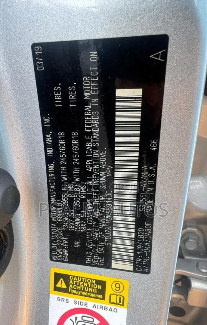 Toyota Highlander XLE 2019 Gray