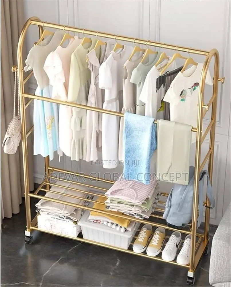 Golden Clothe Hanger Multipurpose Storage Rack