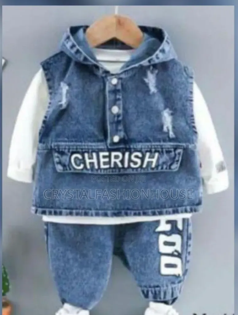 Cute Baby Boy 3pcs Set Denim, 1 Year to 5years