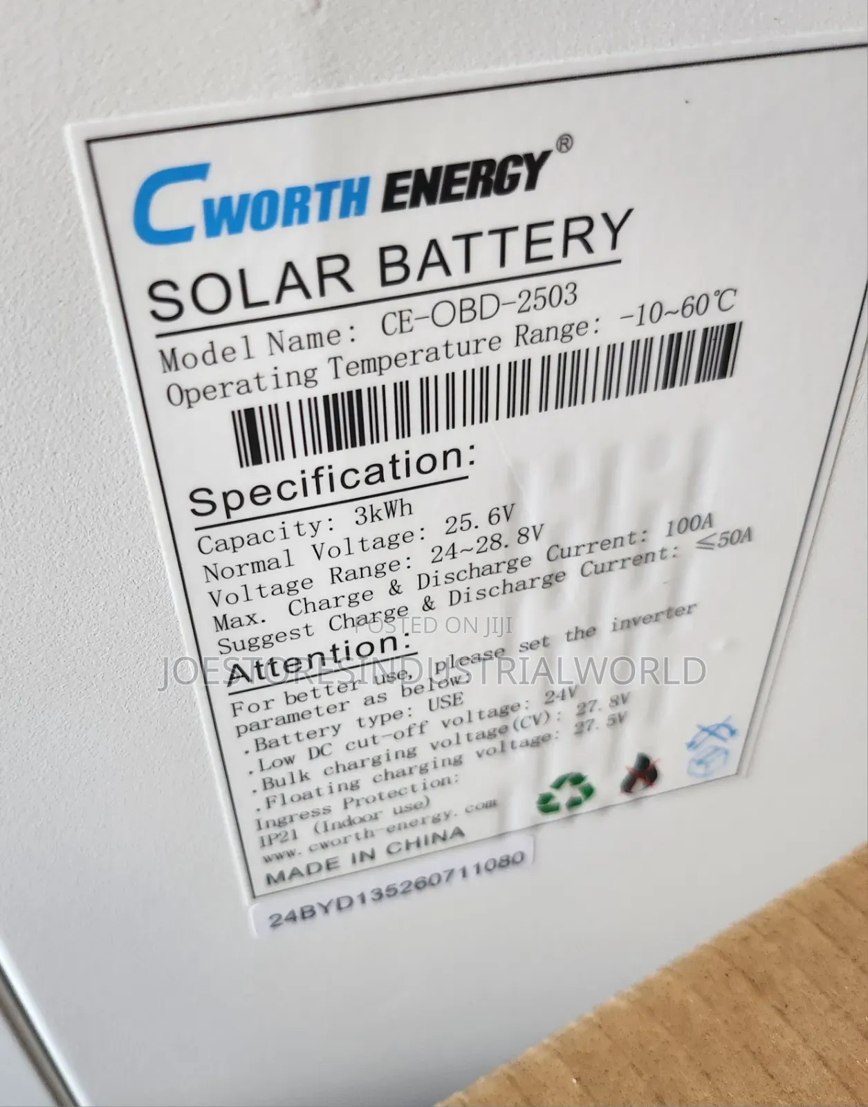 Cworth 3kwh 24v Lithium Battery