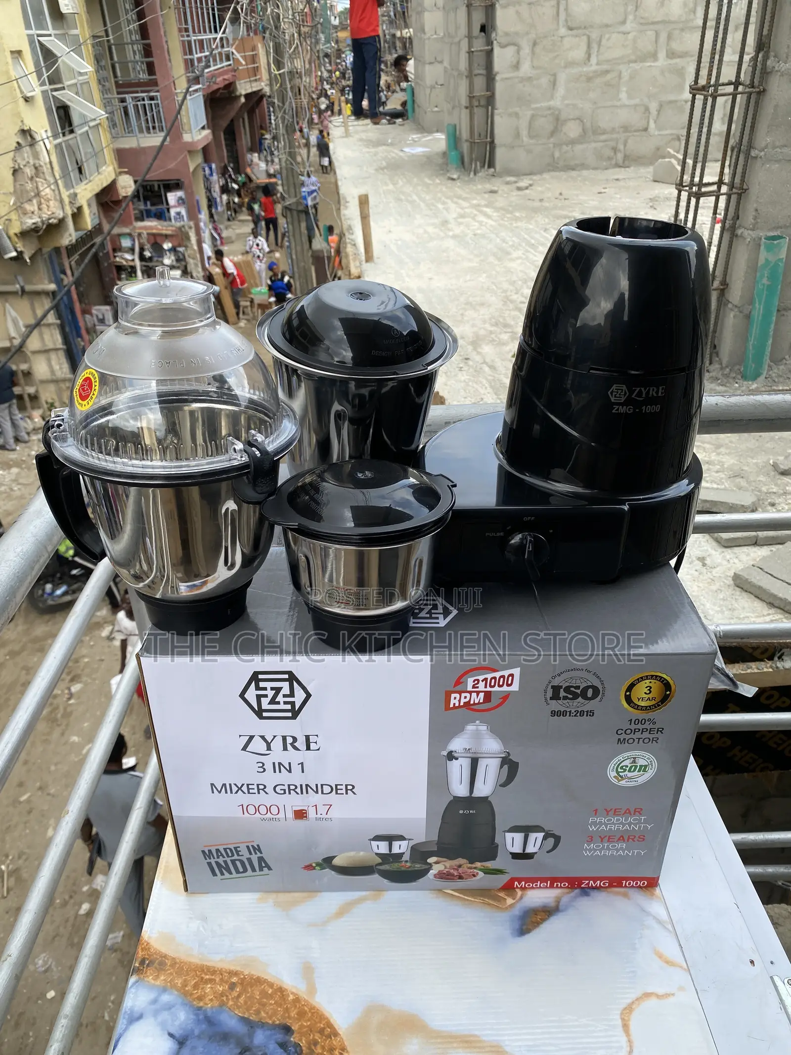 ZYRE 3in1 Heavy Duty Mixer Grinder (1000watts)