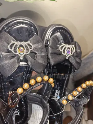 Black Glossy Princess Sandals