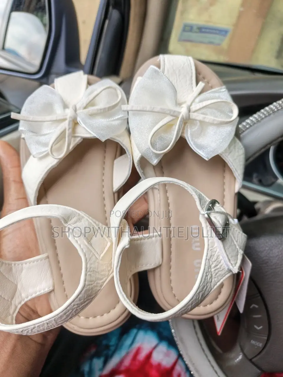 Cream Princess Bow Sandals