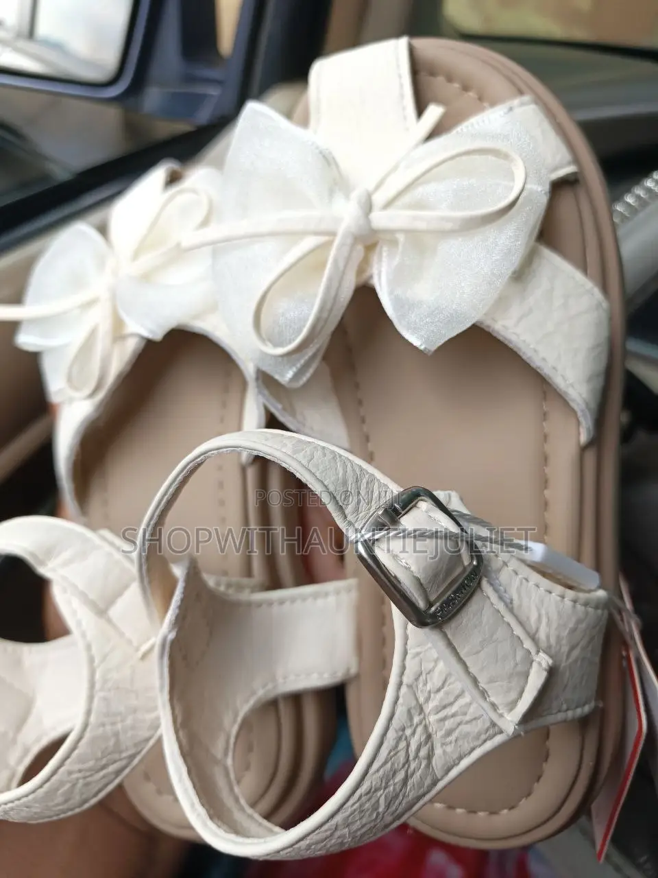 Cream Princess Bow Sandals