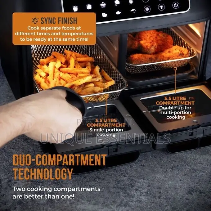 Tower Dual Compartment Digital Air Fryer Oven - 11l - 2400W