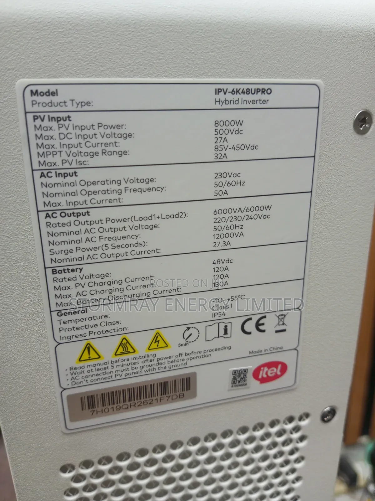8kva Itel Hybrid Inverter