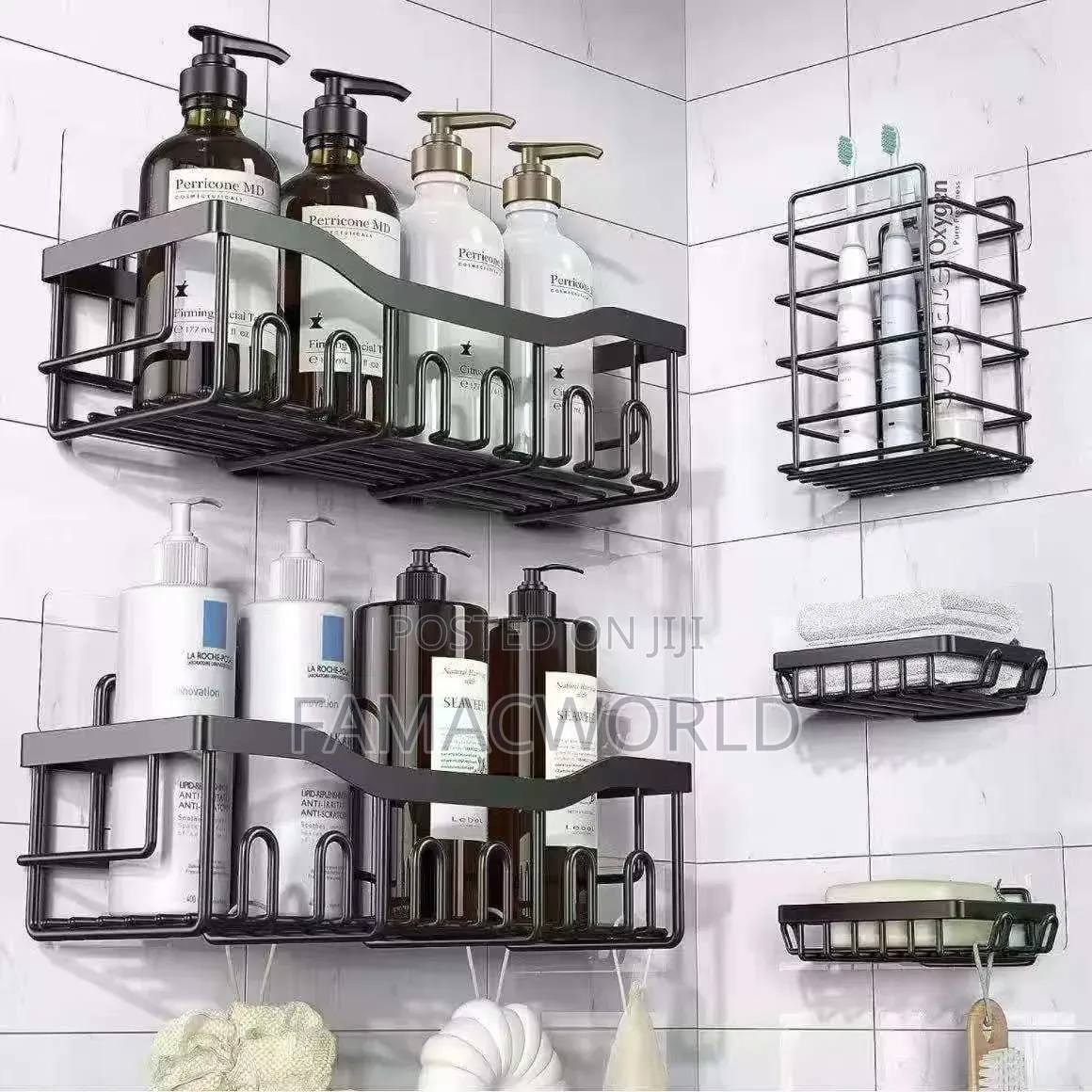 5 in 1 Wall Mounted Bathroom Rack
