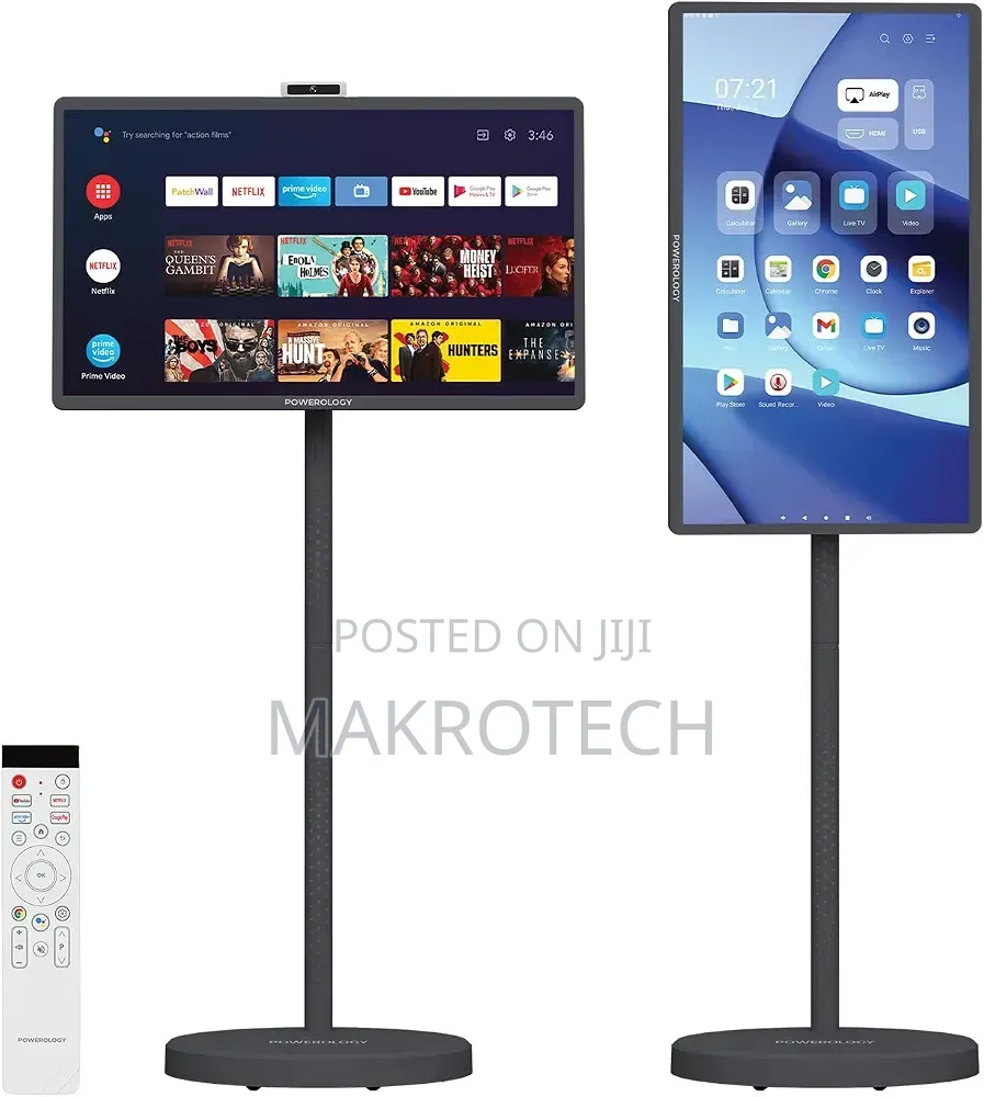 Powerology 32 Inches Portable Smart Monitor, FHD 60Hz Cordless Screen.