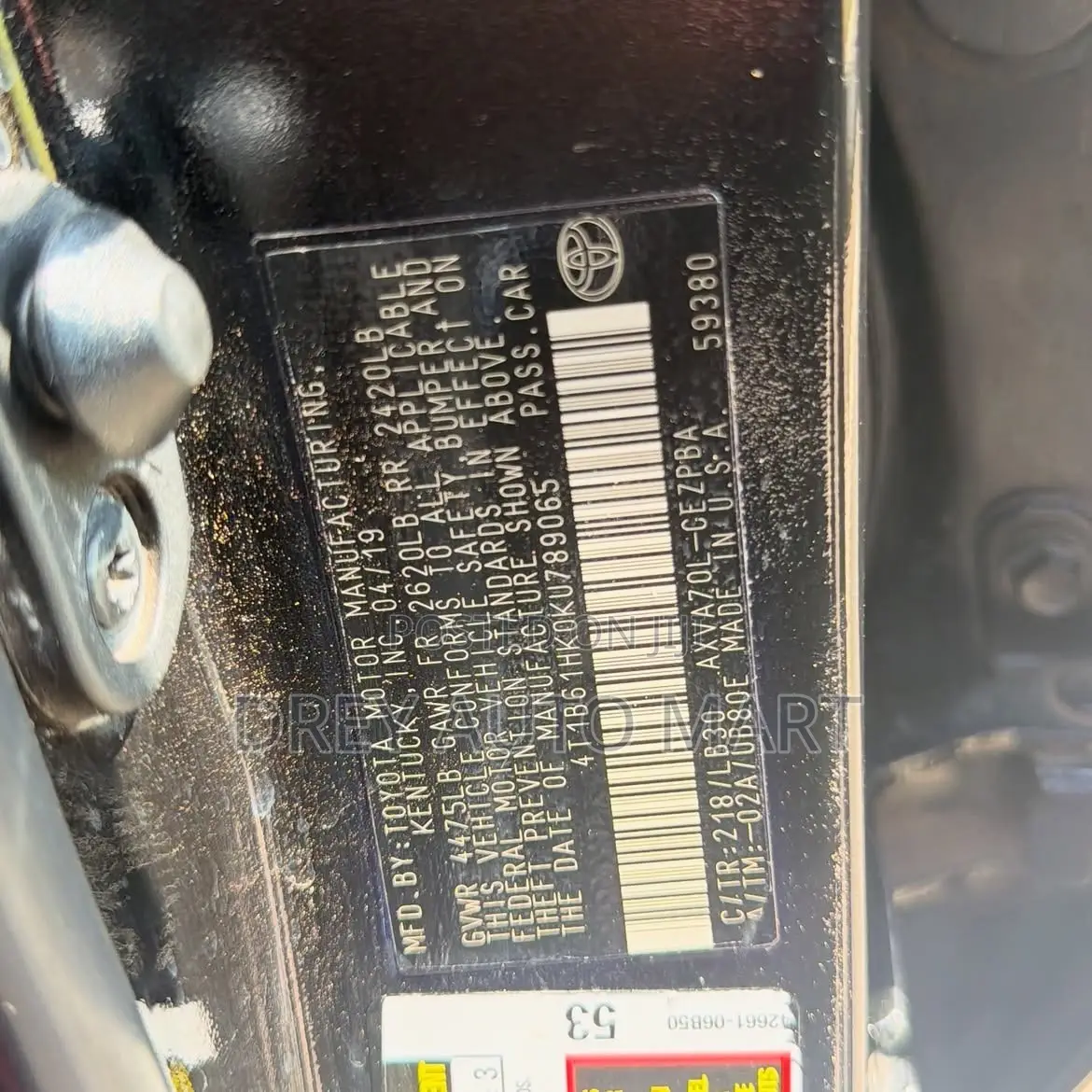 Toyota Camry XSE (2.5L 4cyl 8A) 2019 Black