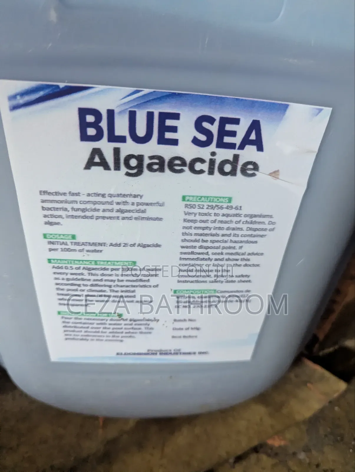 Blue Sea Algaecide, a Fast-Acting
