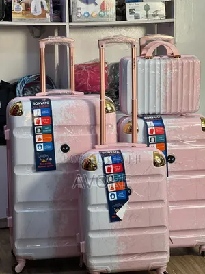Half White ,Half Pink Rubber Luggage