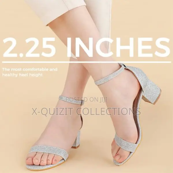 Silver Chunky Heel Sandal