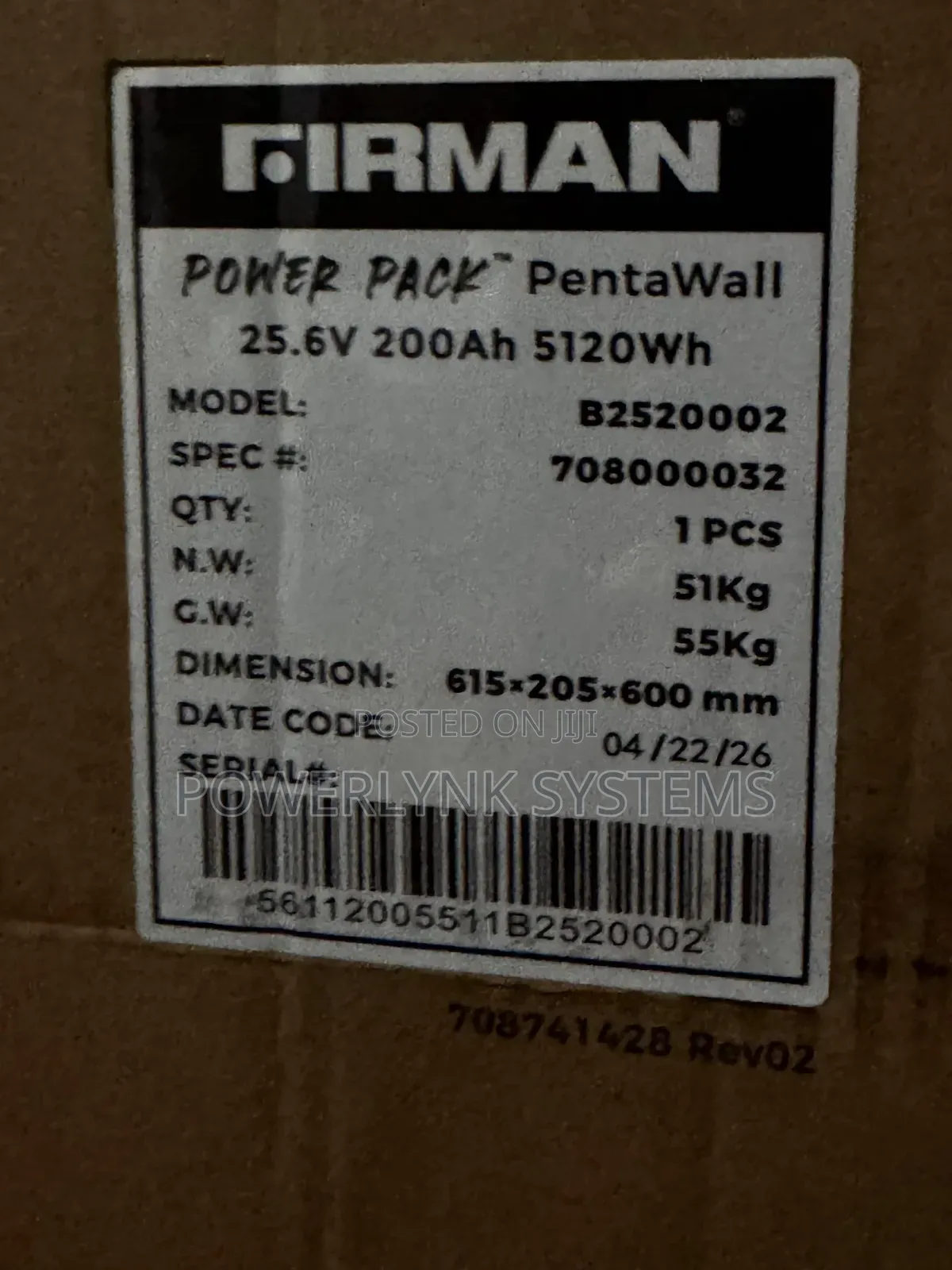 Firman 16kwh Lithium Battery 48v