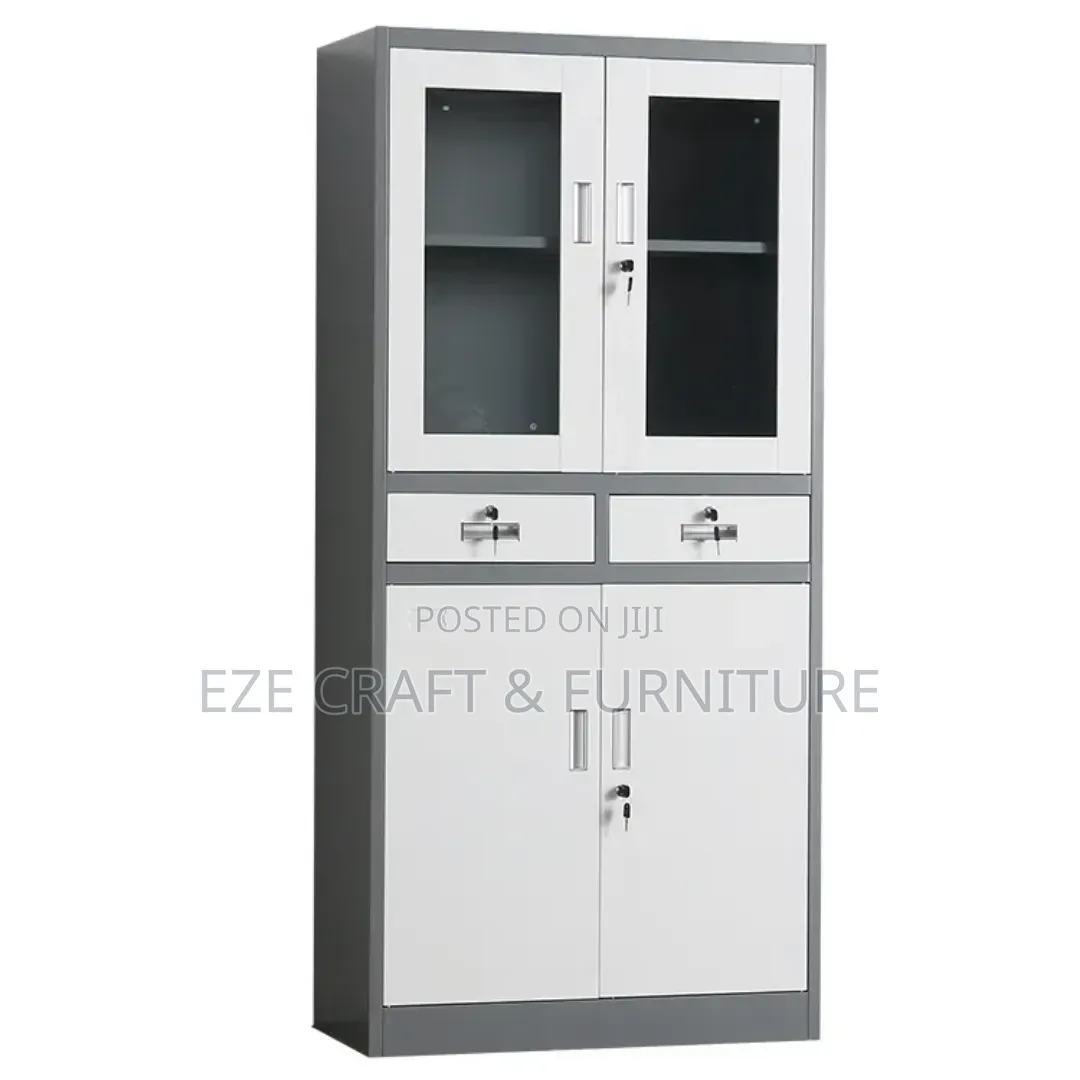 Double Color Bookshelf With Drawers