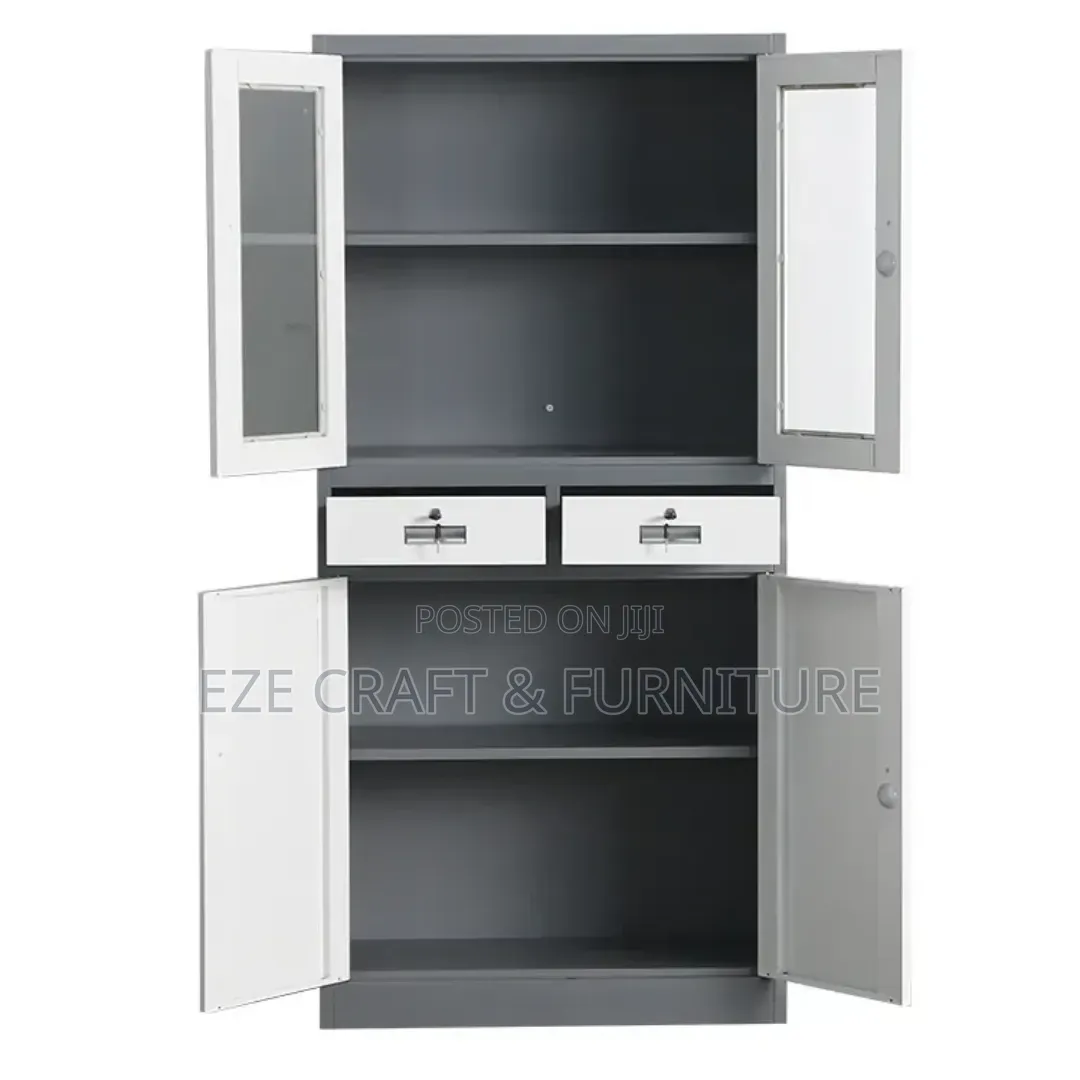 Double Color Bookshelf With Drawers