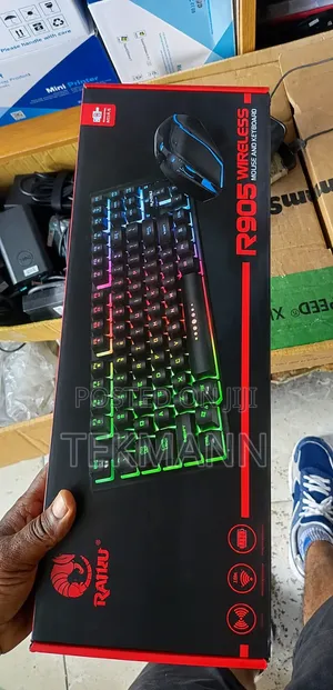 RAIKU R905 Wireless Gaming Keyboard and Mouse Combo RGB Backlit