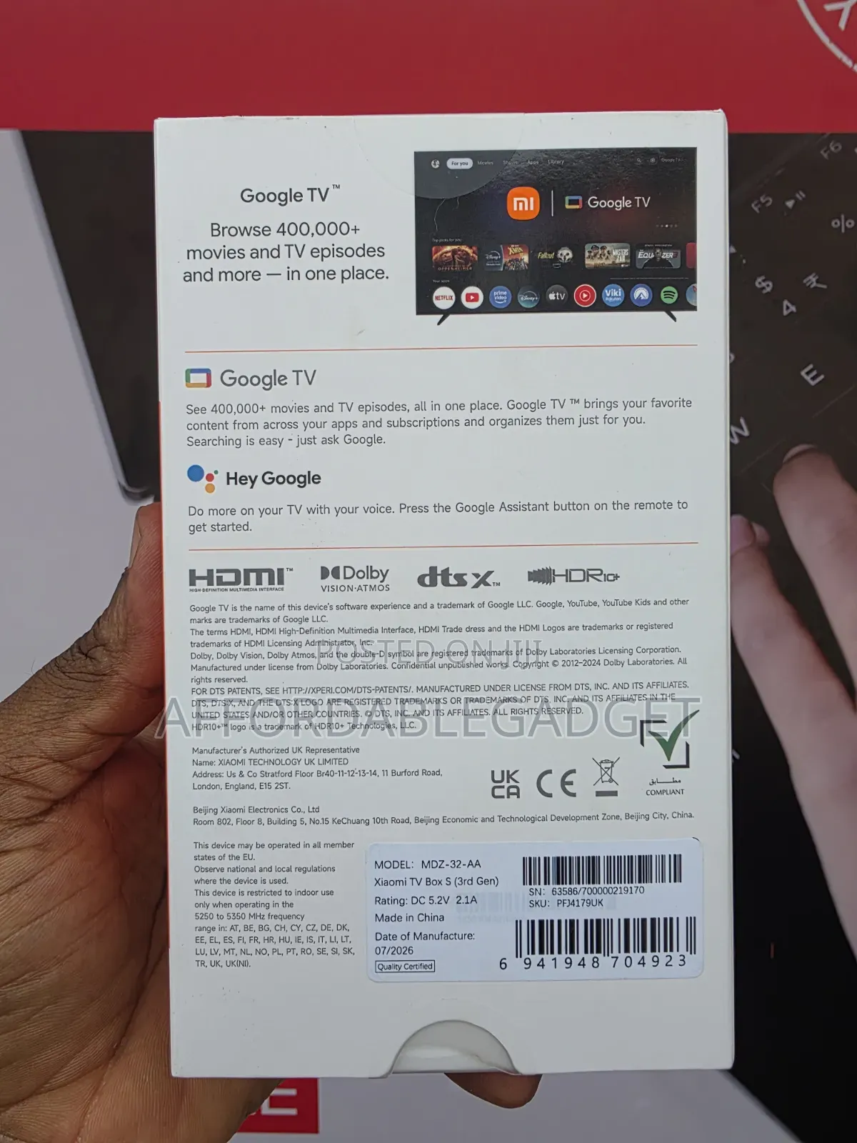 Xiaomi TV Box 4K Original Google Certified
