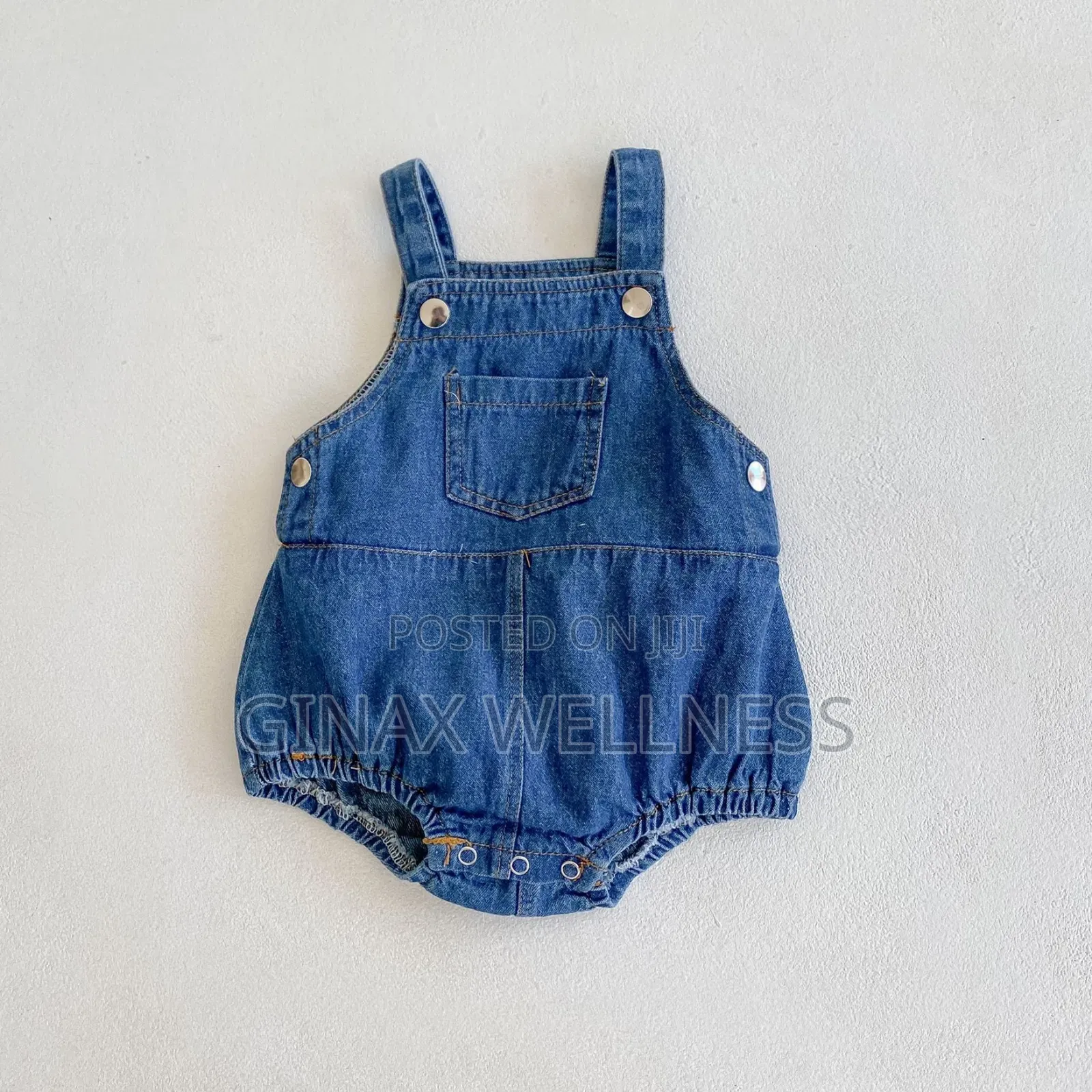 Baby Denim Dungaree Romper With Adjustable Straps (0–6 Months)
