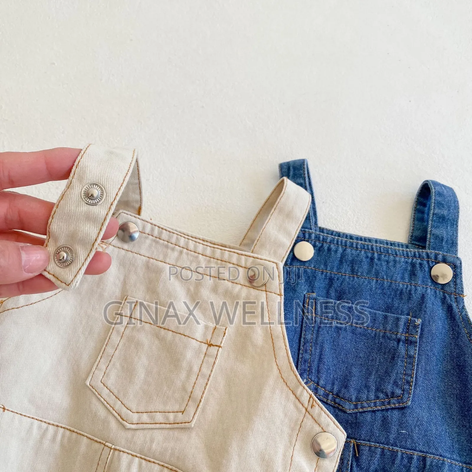 Baby Denim Dungaree Romper With Adjustable Straps (0–6 Months)