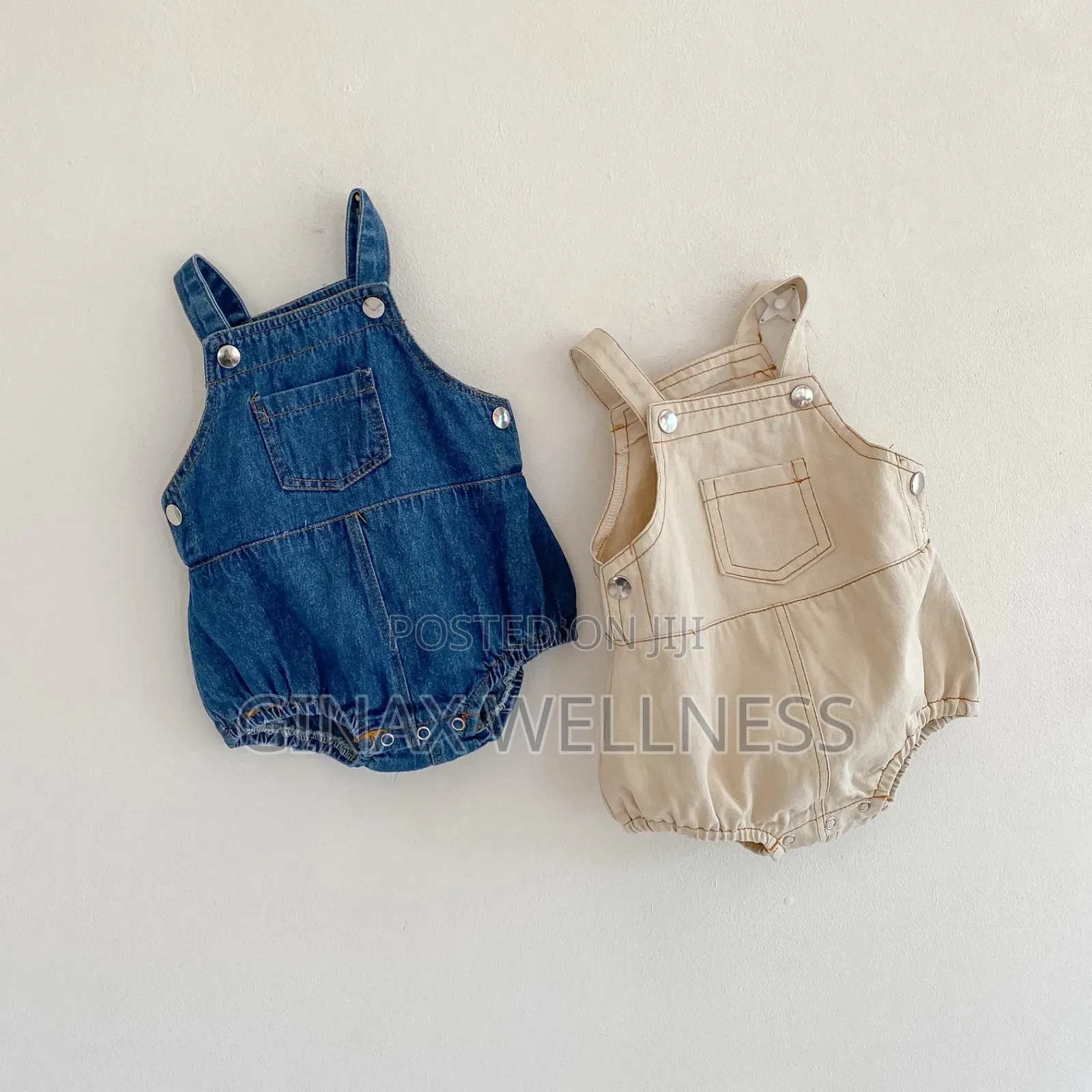 Baby Denim Dungaree Romper With Adjustable Straps (0–6 Months)